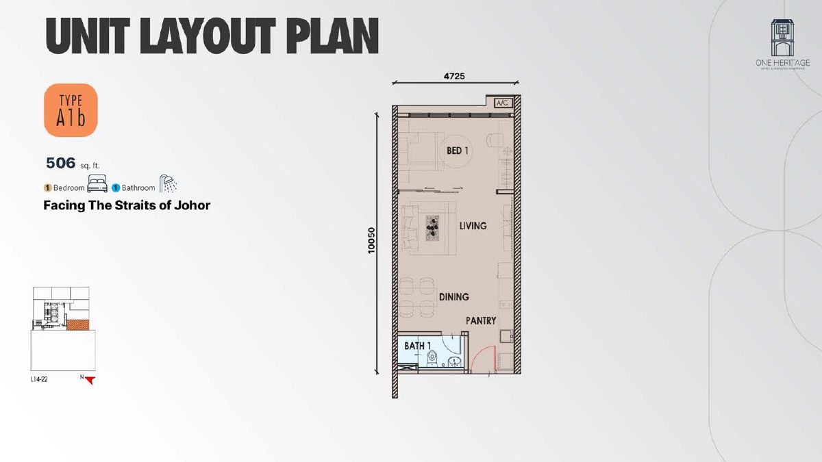 One Heritage Type A1b floor plan